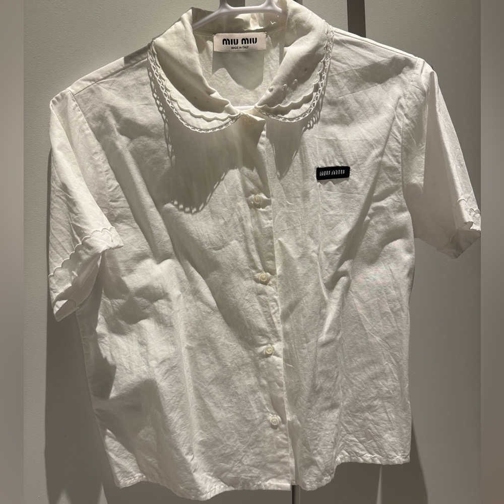 Miu Miu Slubbed Poplin Shirt